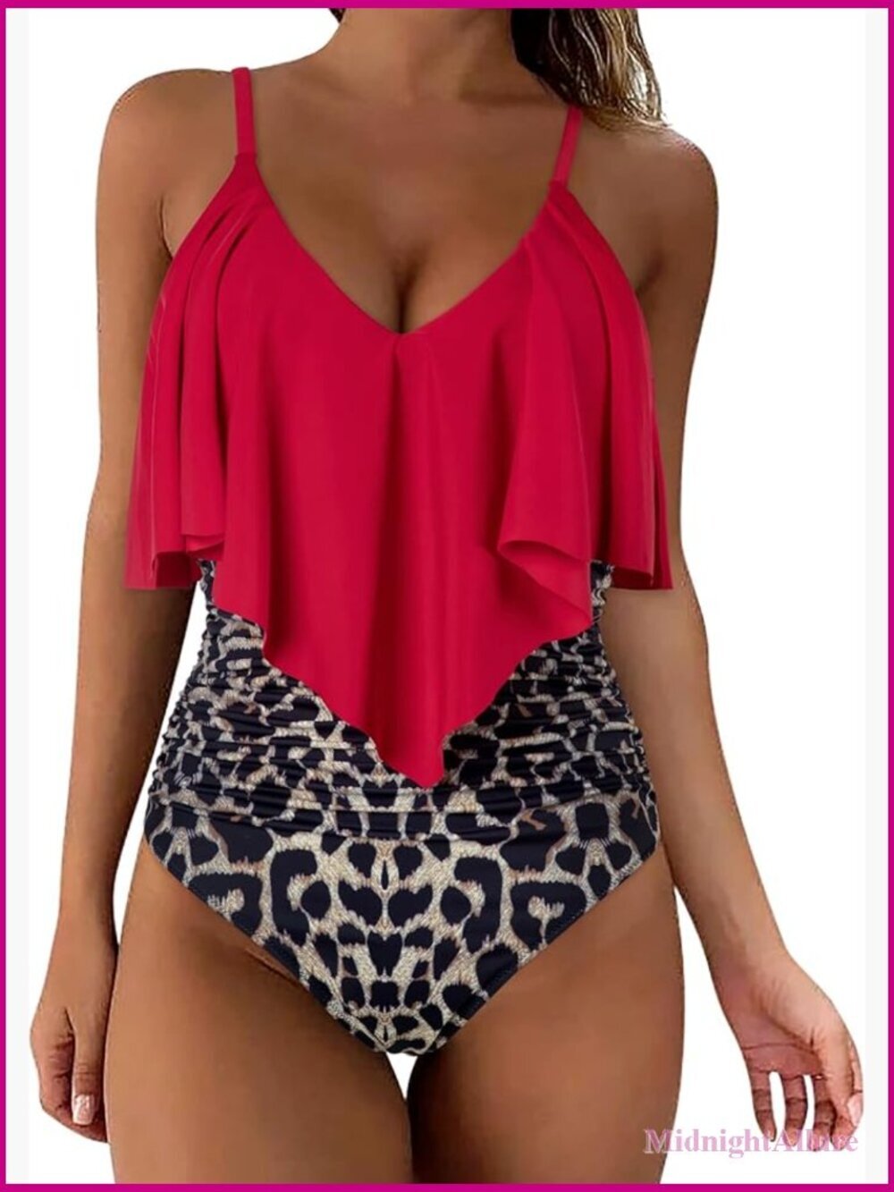 Slimming Ruffle One Piece Swimsuit Ruched Tummy Control Bathing Suit
